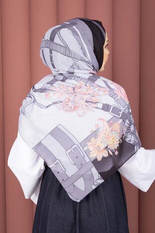 Kemer Desen Premium Şal Serisi Gri - Thumbnail