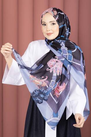 Kemer Desen Premium Şal Serisi İndigo