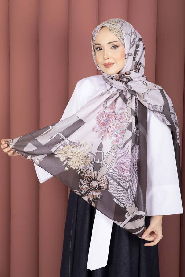 Ecn - Kemer Desen Premium Şal Serisi Kahve (1)