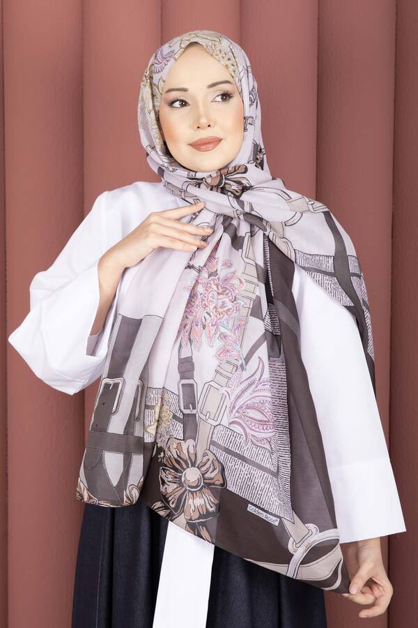 Ecn - Kemer Desen Premium Şal Serisi Kahve