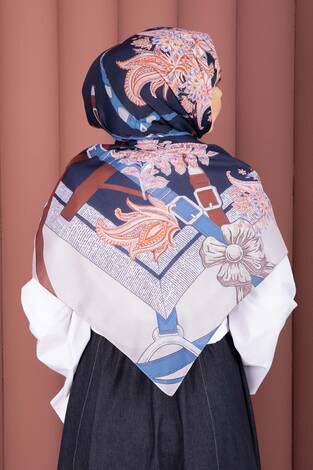 Kemer Desen Premium Şal Serisi Pudra - Thumbnail