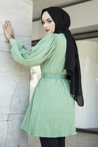 Kemerli Börümcük Tunik 350TH-4069 Mint - Thumbnail