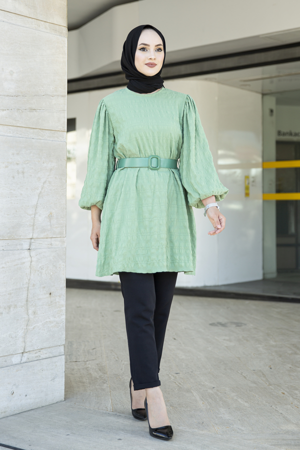 Th - Kemerli Börümcük Tunik 350TH-4069 Mint (1)