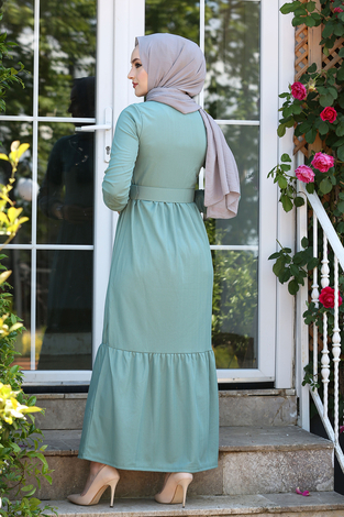 Kemerli Elbise 180SB-9023 Mint - Thumbnail