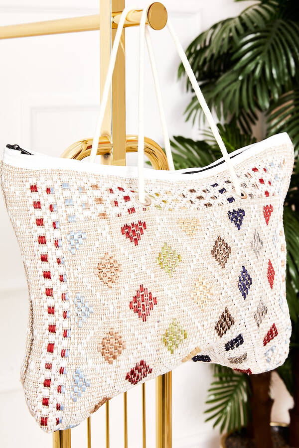 Kilim Desen Plaj Çantası -13 Kilim Desen Plaj Çantası -13