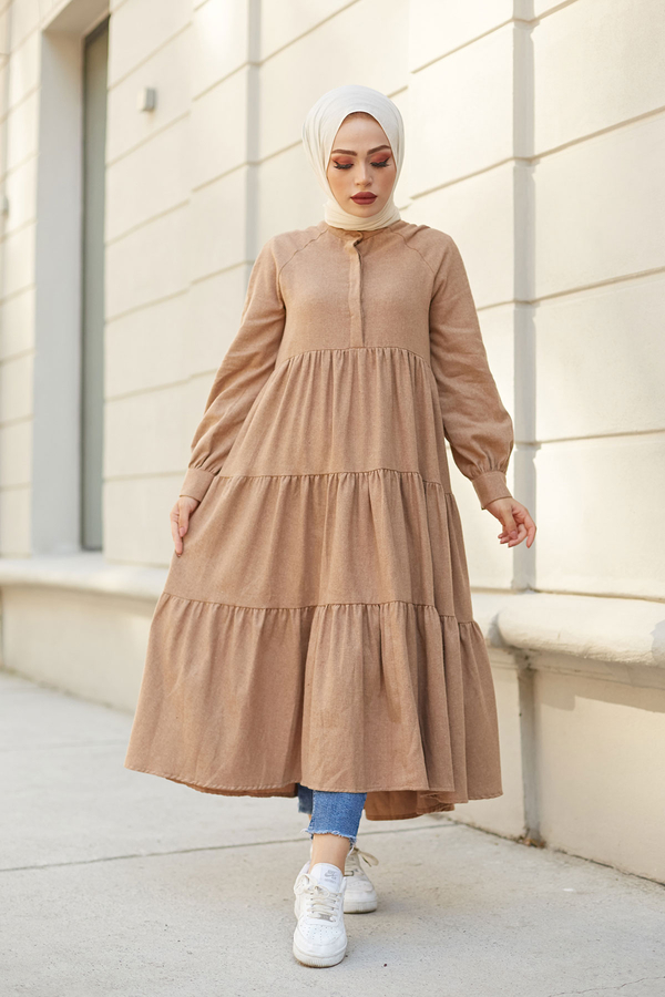 FAS Kışlık Salaş Fisto Elbise 22106-2 Camel FAS Kışlık Salaş Fisto Elbise 22106-2 Camel