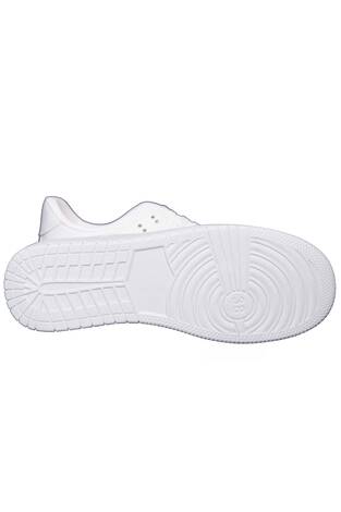 Klasik Bağcıklı Sneaker Spor Ayakkabı Beyaz - Thumbnail