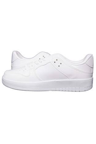 Klasik Bağcıklı Sneaker Spor Ayakkabı Beyaz - Thumbnail