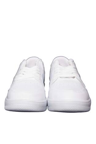 Klasik Bağcıklı Sneaker Spor Ayakkabı Beyaz - Thumbnail