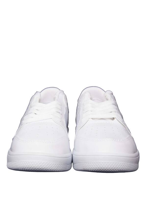 Klasik Bağcıklı Sneaker Spor Ayakkabı Beyaz - 5