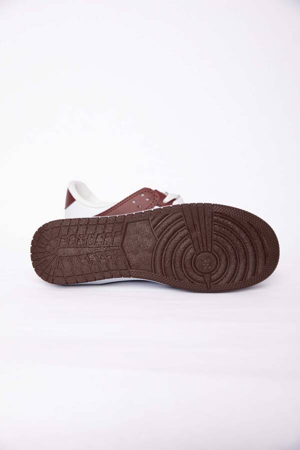 Klasik Bağcıklı Sneaker Spor Ayakkabı Bordo - 4
