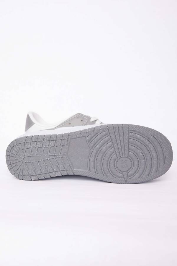 Klasik Bağcıklı Sneaker Spor Ayakkabı Gri - 6