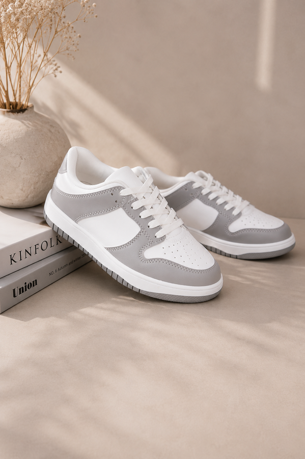 Srç - Klasik Bağcıklı Sneaker Spor Ayakkabı Gri (1)