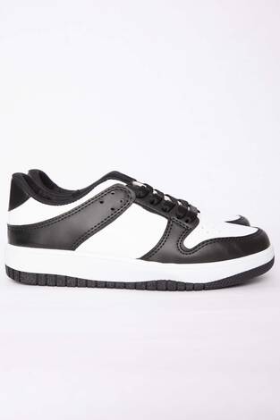 Klasik Bağcıklı Sneaker Spor Ayakkabı Siyah