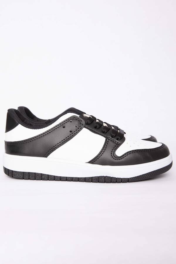 Srç - Klasik Bağcıklı Sneaker Spor Ayakkabı Siyah