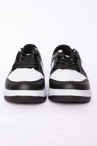 Klasik Bağcıklı Sneaker Spor Ayakkabı Siyah - Thumbnail