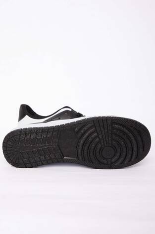 Klasik Bağcıklı Sneaker Spor Ayakkabı Siyah - Thumbnail