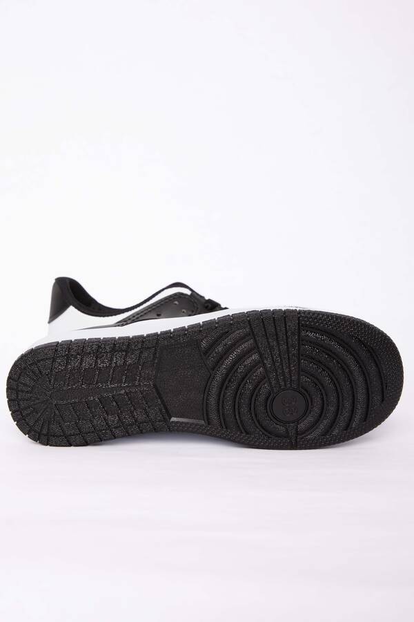 Klasik Bağcıklı Sneaker Spor Ayakkabı Siyah - 6