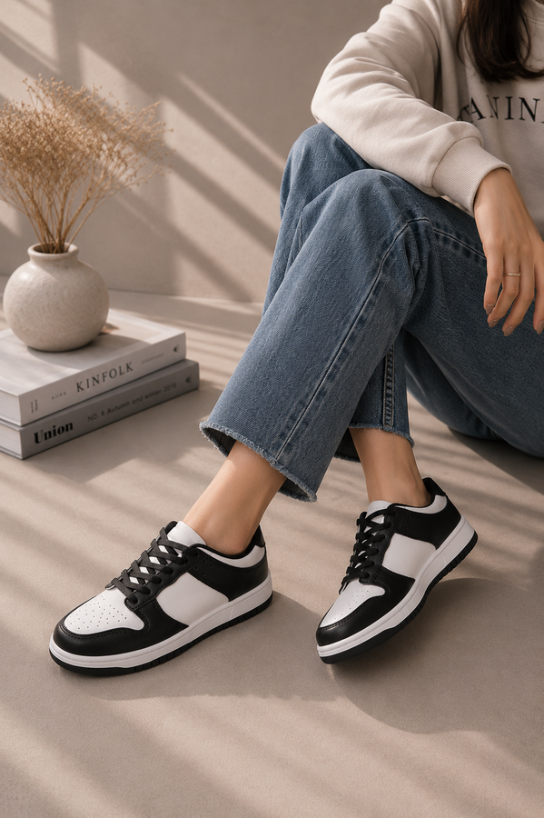 Srç - Klasik Bağcıklı Sneaker Spor Ayakkabı Siyah