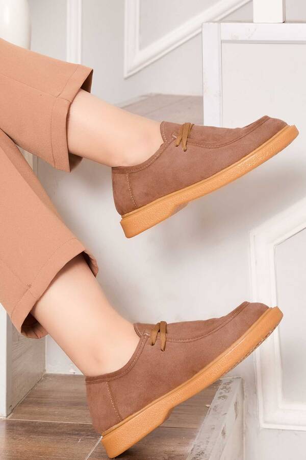 Srç - Klasik Mokasen Tarz Bağcıklı Ayakkabı Taba Srç - Klasik Mokasen Tarz Bağcıklı Ayakkabı Taba