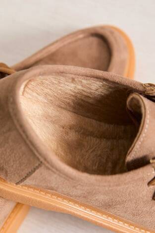 Klasik Mokasen Tarz Bağcıklı Ayakkabı Vizon - Thumbnail