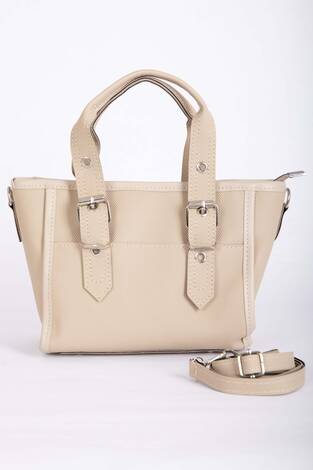 Klasik Tokalı El & Omuz Çantası Bej - Thumbnail