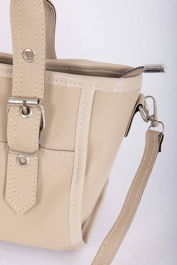 Dmç - Klasik Tokalı El & Omuz Çantası Bej (1)