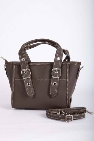 Klasik Tokalı El & Omuz Çantası Kahve - Thumbnail