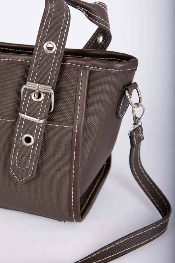 Dmç - Klasik Tokalı El & Omuz Çantası Kahve (1)