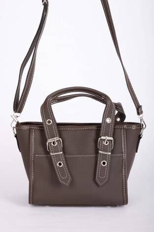 Klasik Tokalı El & Omuz Çantası Kahve - Thumbnail