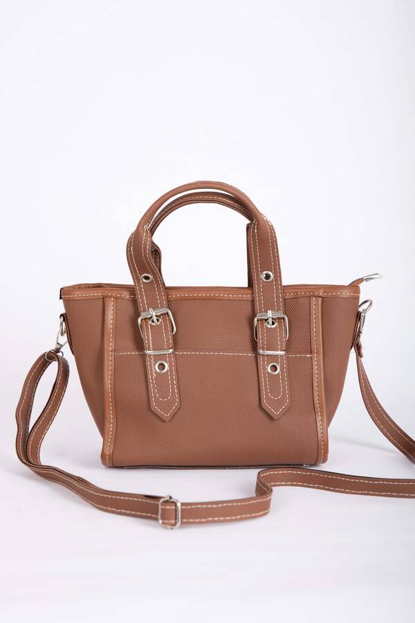 Dmç - Klasik Tokalı El & Omuz Çantası Taba