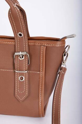 Klasik Tokalı El & Omuz Çantası Taba - Thumbnail