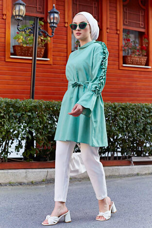 Koldan Fırfırlı Poplin Tunik 350TH-4059 Mint - Thumbnail