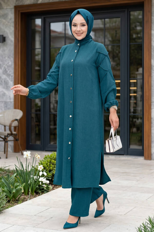 MD - Kolları Çımalı İkili Takım Petrol Yeşili