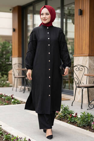 Kolları Çımalı İkili Takım Siyah