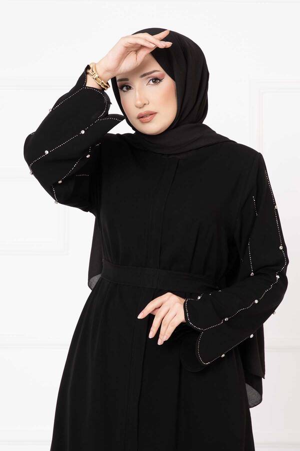 Oc - Kolları Lazer Kesim Ferace Siyah (1)