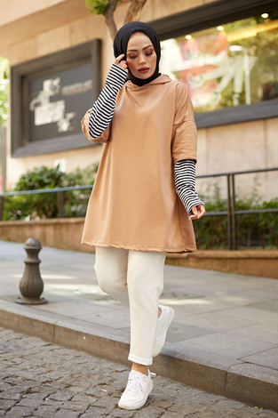 Kolu Garnili Sweat 8212-3 Camel - Thumbnail