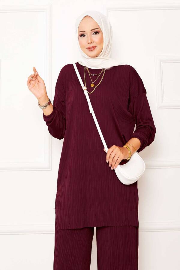 Özk - Kraş Desen Sandy İkili Takım Bordo (1) Özk - Kraş Desen Sandy İkili Takım Bordo (1)