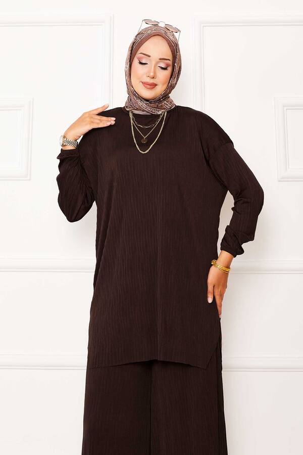 Özk - Kraş Desen Sandy İkili Takım Kahve (1) Özk - Kraş Desen Sandy İkili Takım Kahve (1)