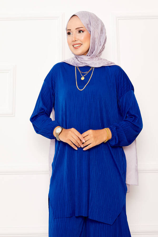 Özk - Kraş Desen Sandy İkili Takım Saks (1) Özk - Kraş Desen Sandy İkili Takım Saks (1)