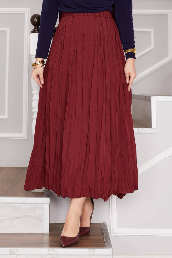 MD - Kraş Tesettür Etek Bordo (1) MD - Kraş Tesettür Etek Bordo (1)