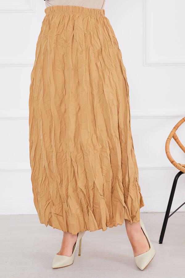 Zmr - Kraş Tesettür Etek Camel (1) Zmr - Kraş Tesettür Etek Camel (1)