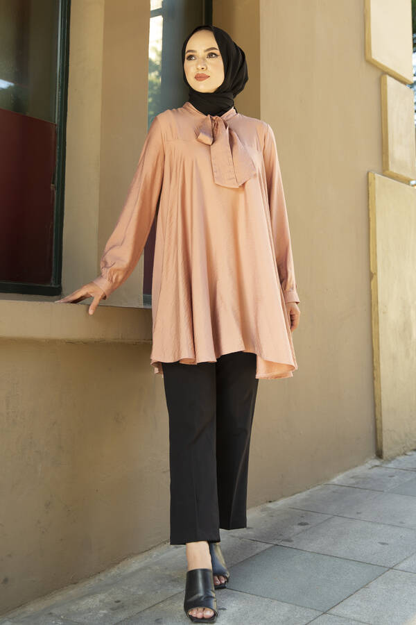 E - Kravatlı Kloş Tunik -5
