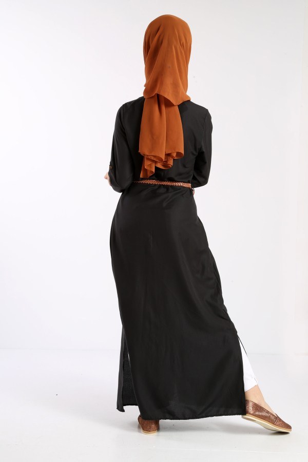 Giy Çık Boydan Gömlek Elbise 1628-01