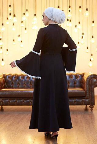 Lady Tesettür Elbise 540KPS-8041 Siyah - Thumbnail