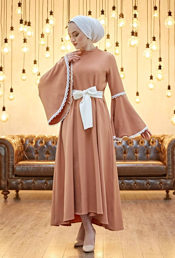 Lady Tesettür Elbise 540KPS-8041 Somon