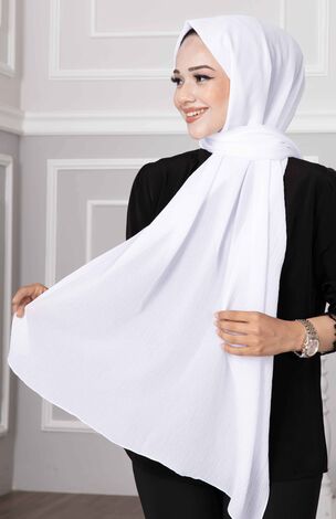 Lady Tesettür Şal Beyaz - Thumbnail