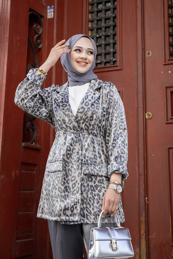 ES - Leopar Desenli İkili Takım Bej (1)