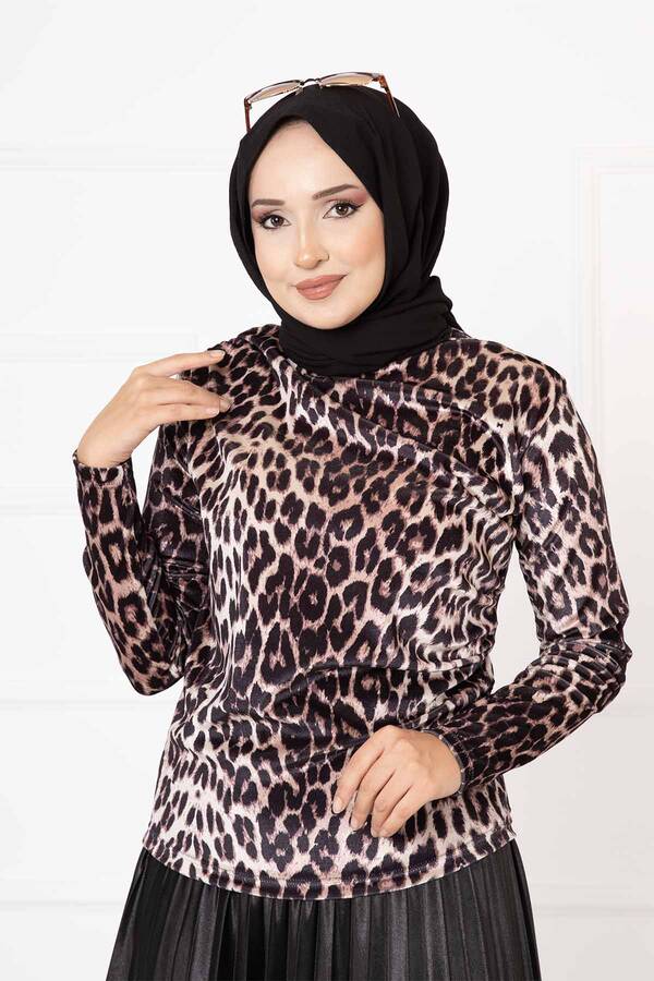 CVN - Leopar Desenli Kadife Body -2 (1)