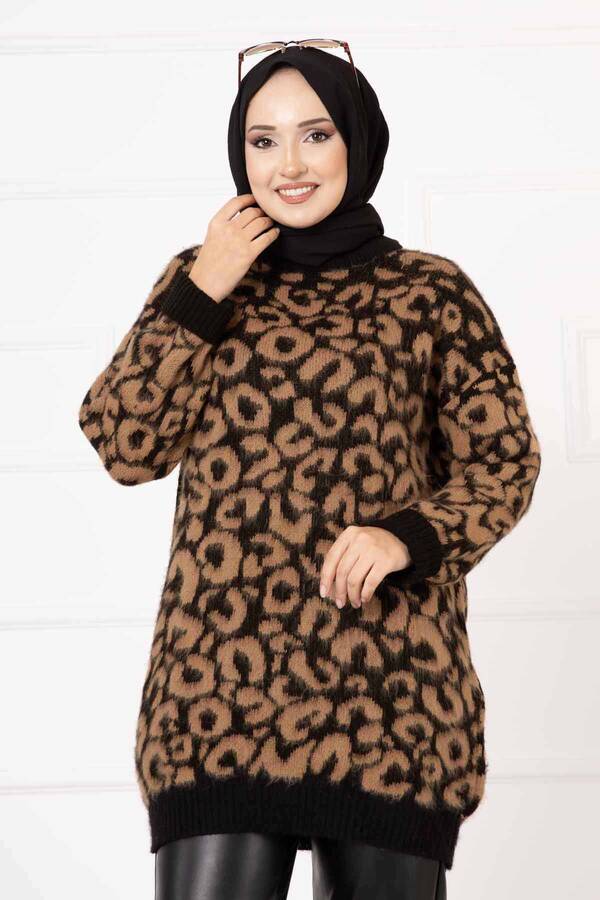 Mo - Leopar Desenli Triko Kazak -2 (1)
